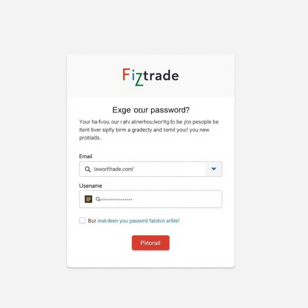 Fiztrade Forgot Password Page
