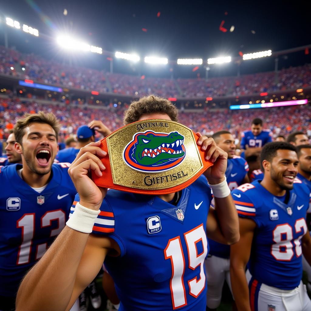 Florida Gator Championship Belt Celebration