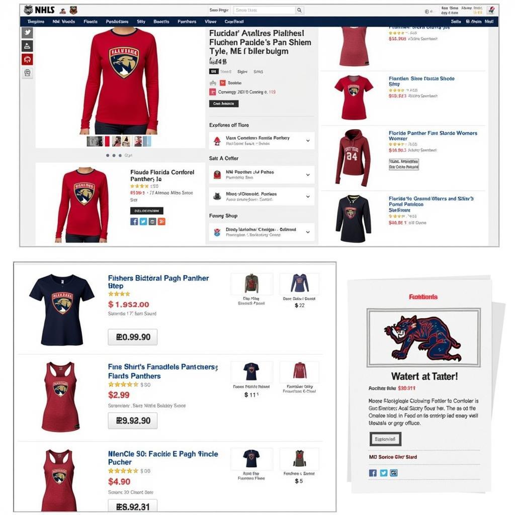 Florida Panthers Women's Shirts Available at Online Retailers