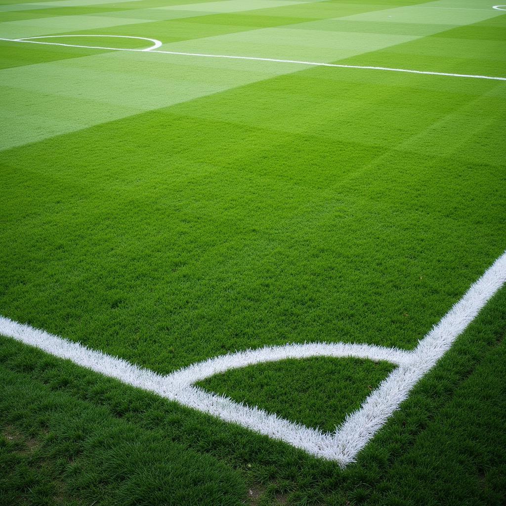 White lines on a football pitch provide contrast