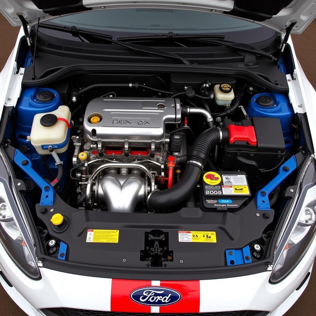 Detailed View of a Ford Fiesta Rallycross Engine Bay