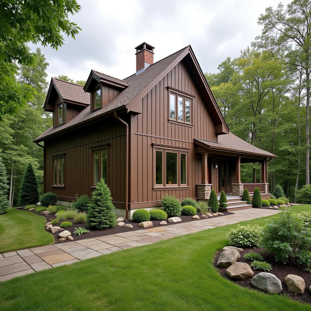 Coordinating your foundation color with your landscape enhances your home's curb appeal.