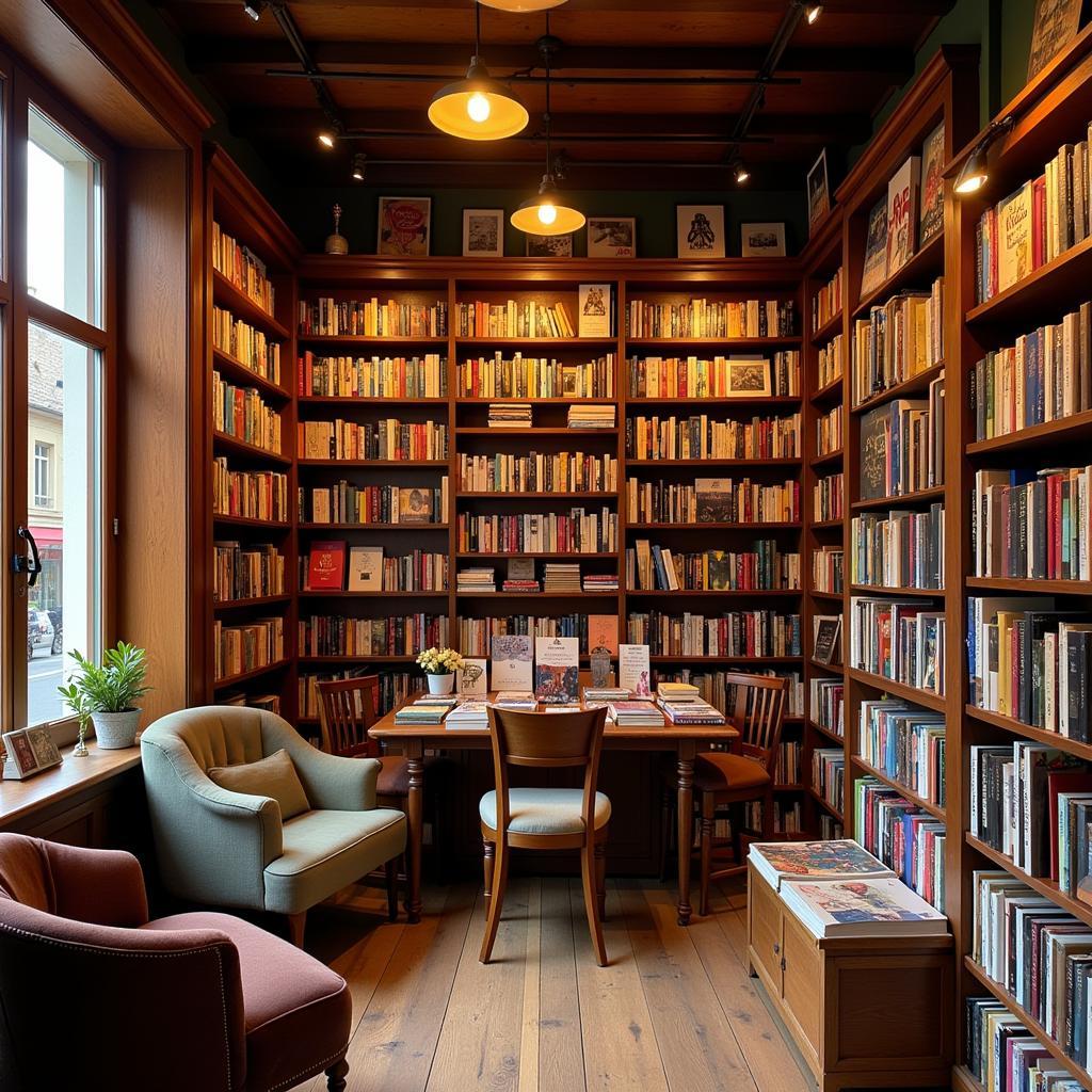 Charming Interior of a French Bookstore