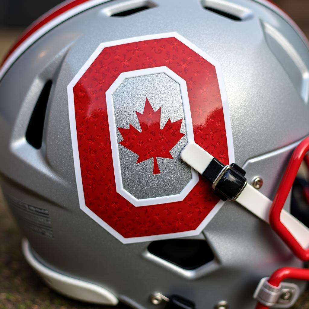 Full Size Ohio State Helmet with Buckeye Leaf Stickers