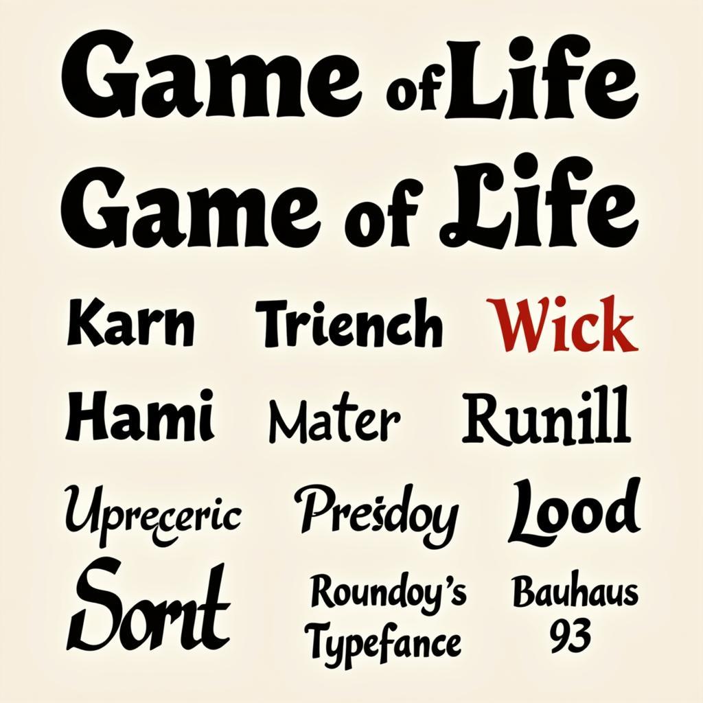 Alternatives to the Game of Life Font