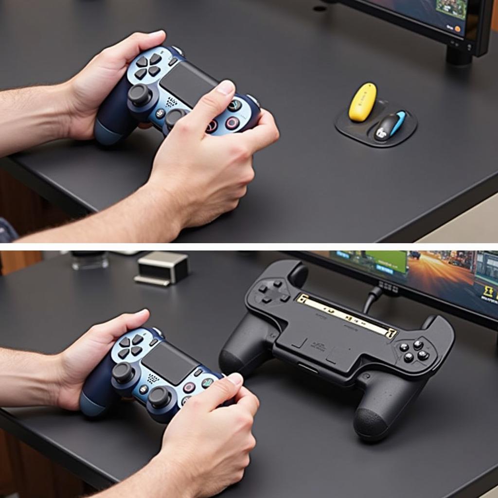 Gamer Comfortably Using a Lefty PS4 Controller