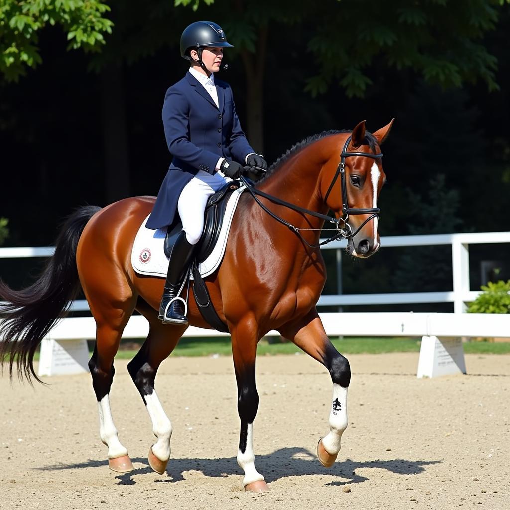 Gaming Horse Performing Dressage in Competition