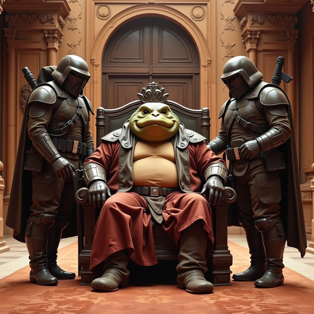 Gamorrean Guards protecting Jabba the Hutt