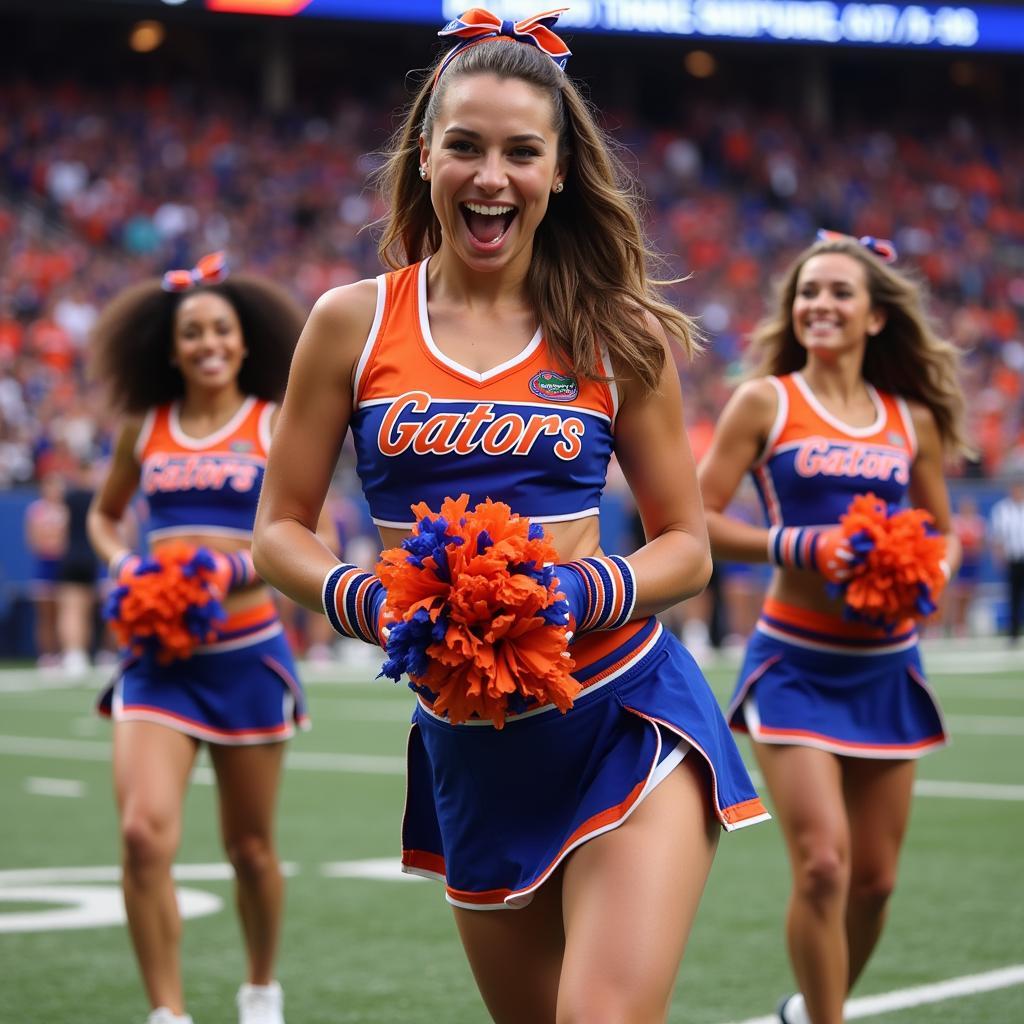 Gators Cheerleaders in Action on Game Day