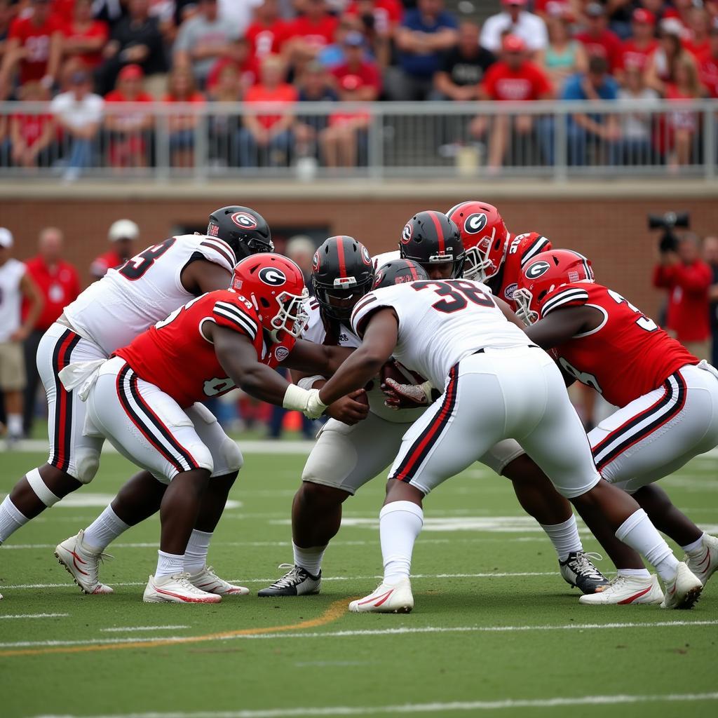 Georgia Defensive Line Demonstrating Gap Control