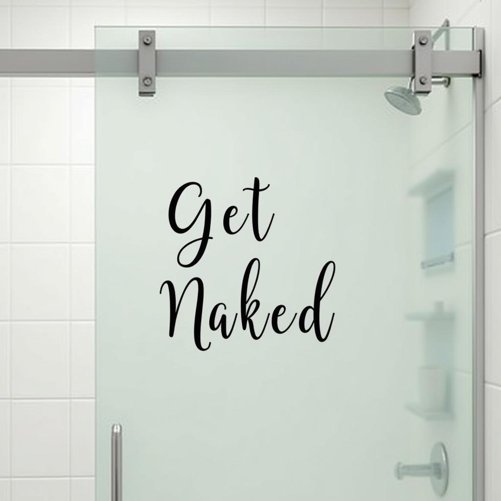 Vinyl Decal Get Naked Bathroom Sign