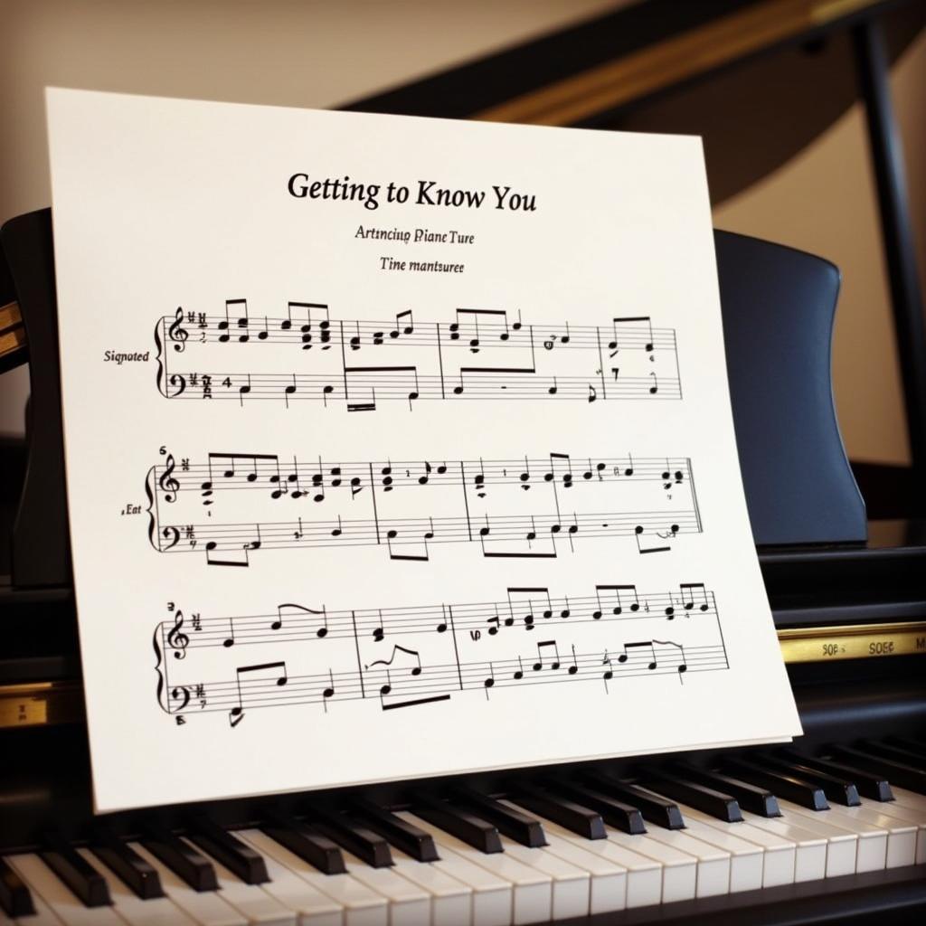 Sheet music for "Getting to Know You" arranged for piano