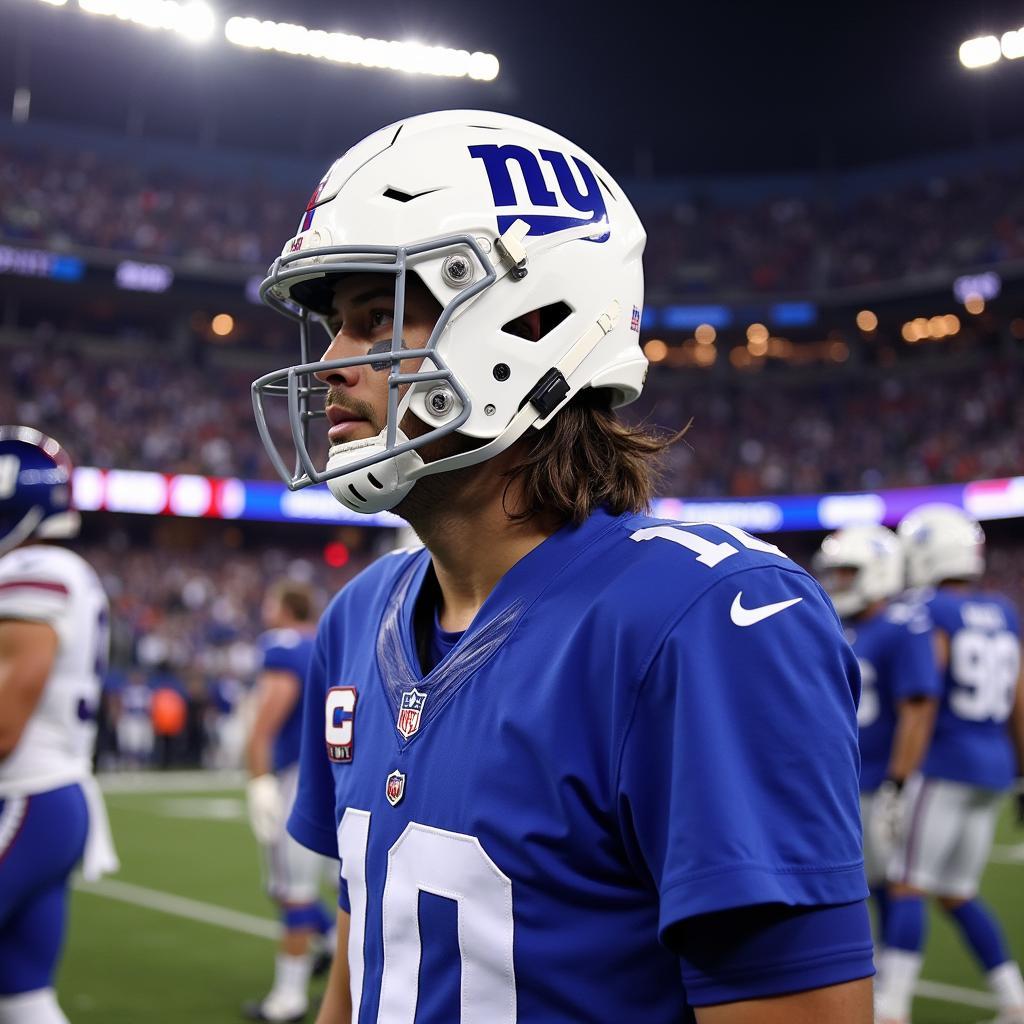 Giants Color Rush Helmet in Action on the Field