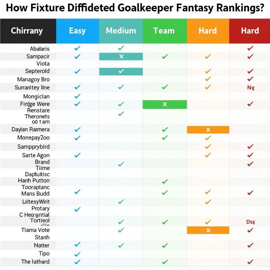 Goalkeeper Fantasy Rankings Based on Fixture Difficulty