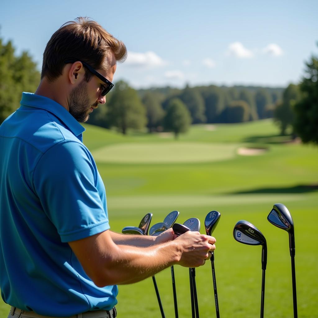 Golfer Selecting Golf Club