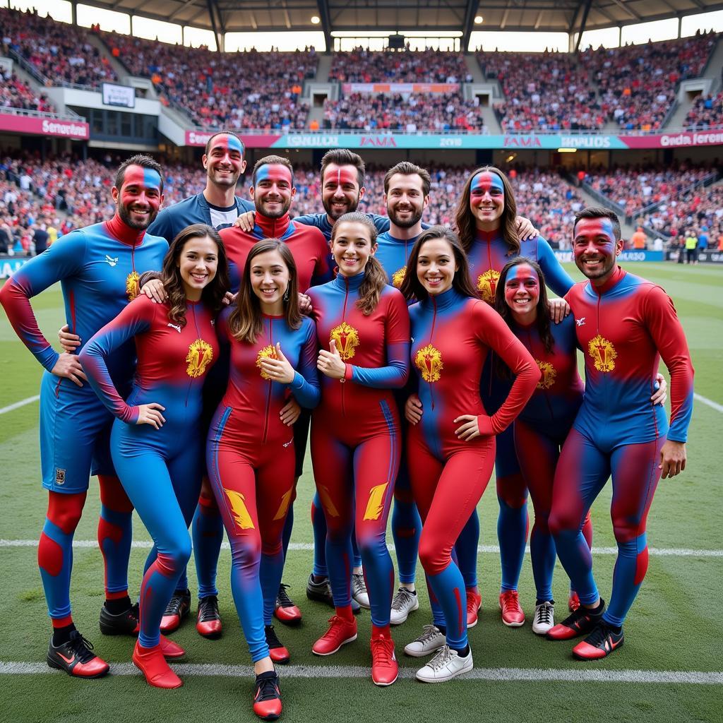 Group of Yamal Fans in Body Paint