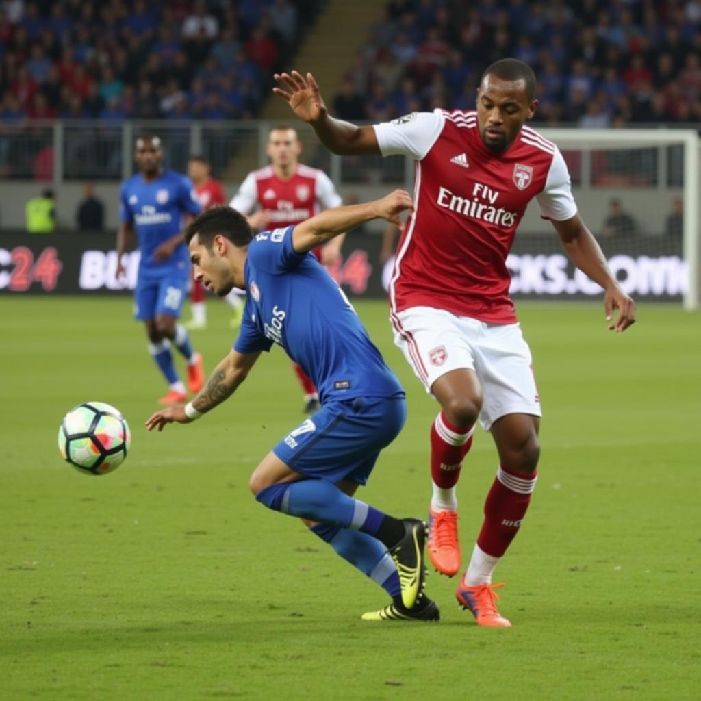 Lamine Guirassy in action during an FC 24 match, showcasing his dynamic gameplay.