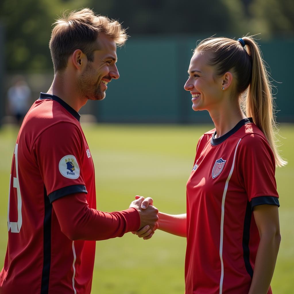 Hal and Renee shaking hands