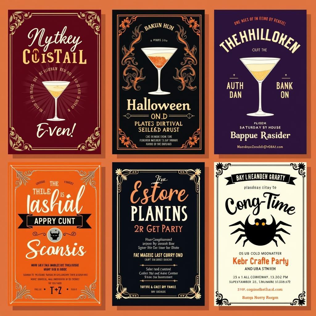 Halloween Cocktail Party Invitation Design Ideas