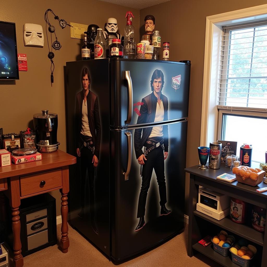 Han Solo Fridge at a Star Wars Party