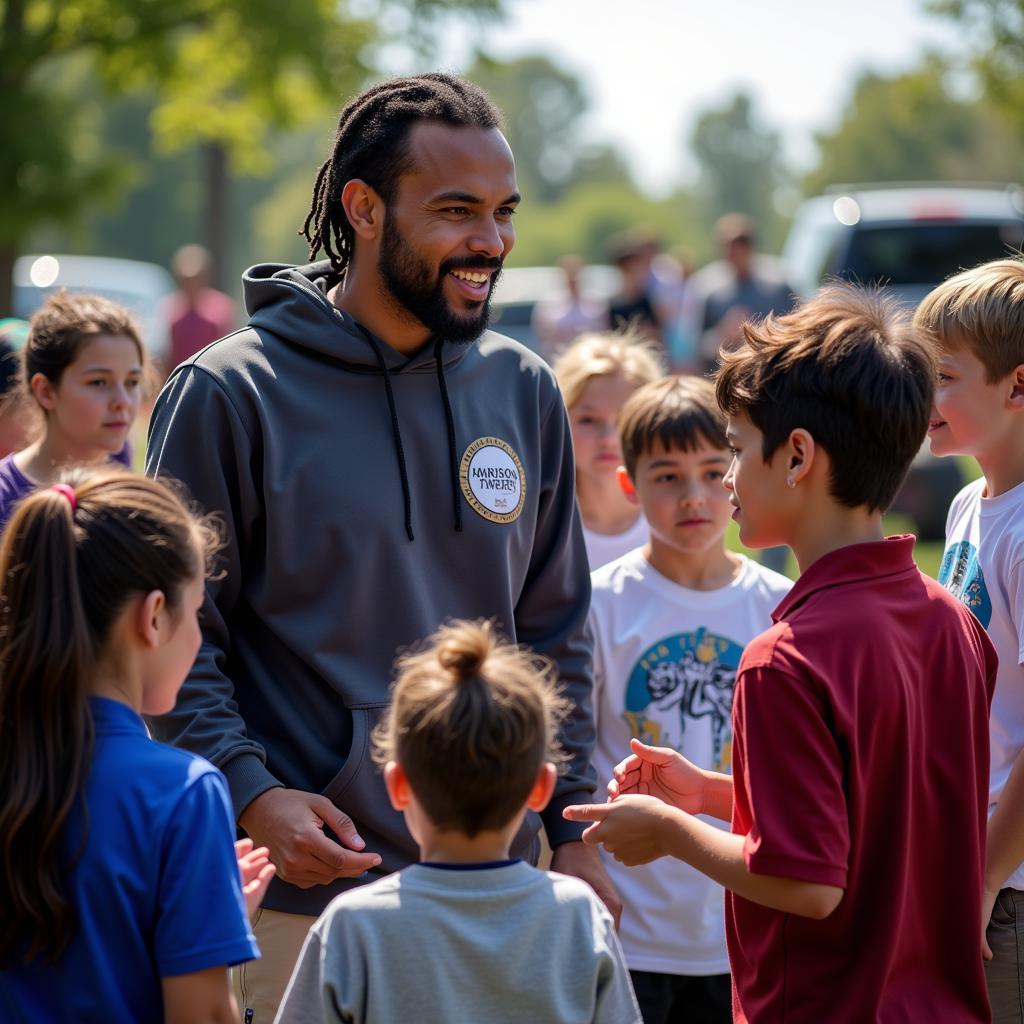 Harrison Smith engaging with the community