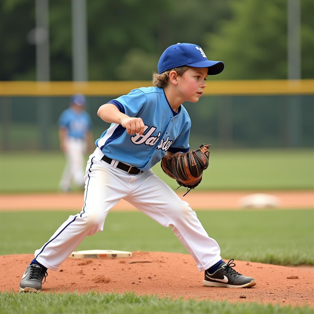 Harrison Smith playing youth baseball