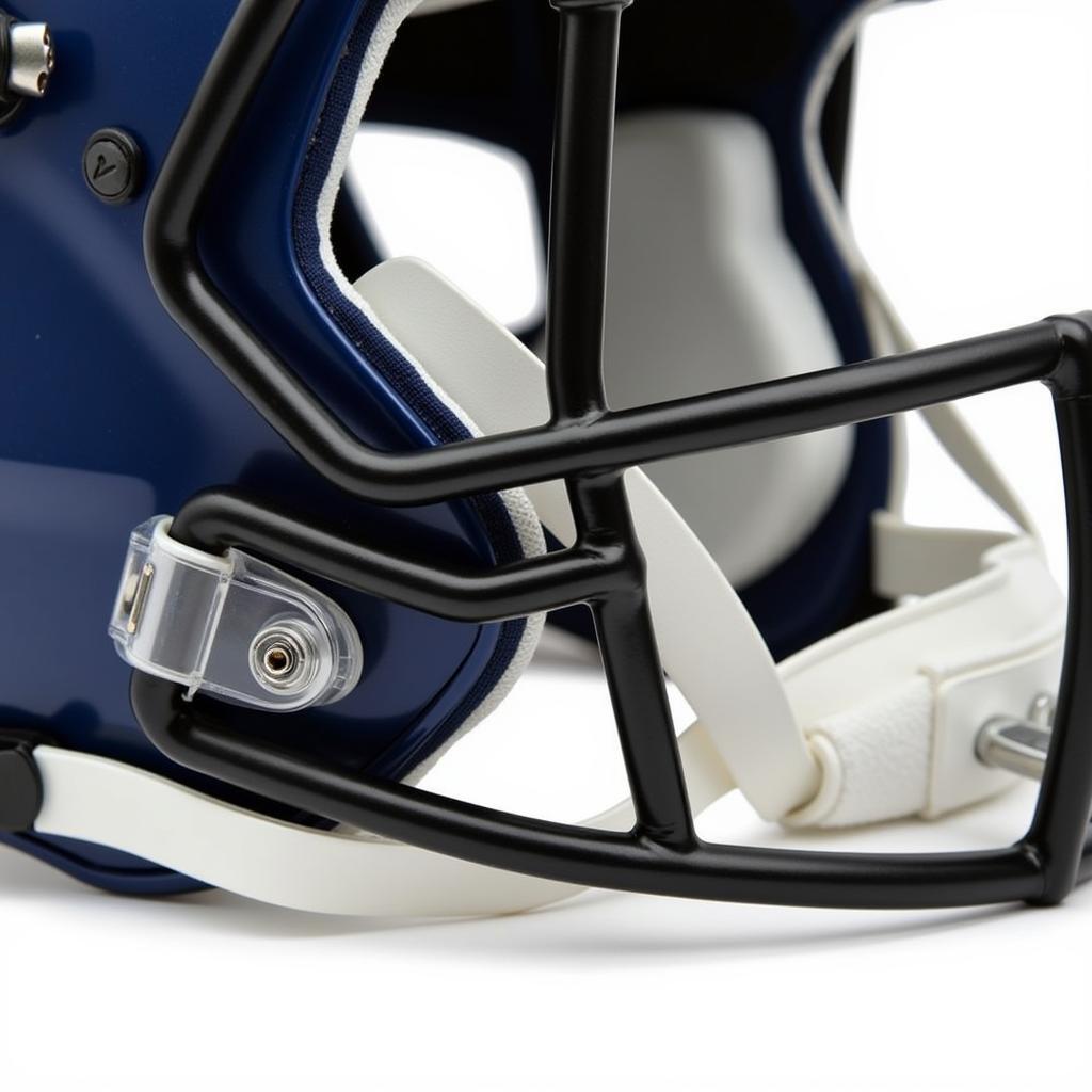 Close-up view of a helmet bumper, showcasing its design and protective qualities