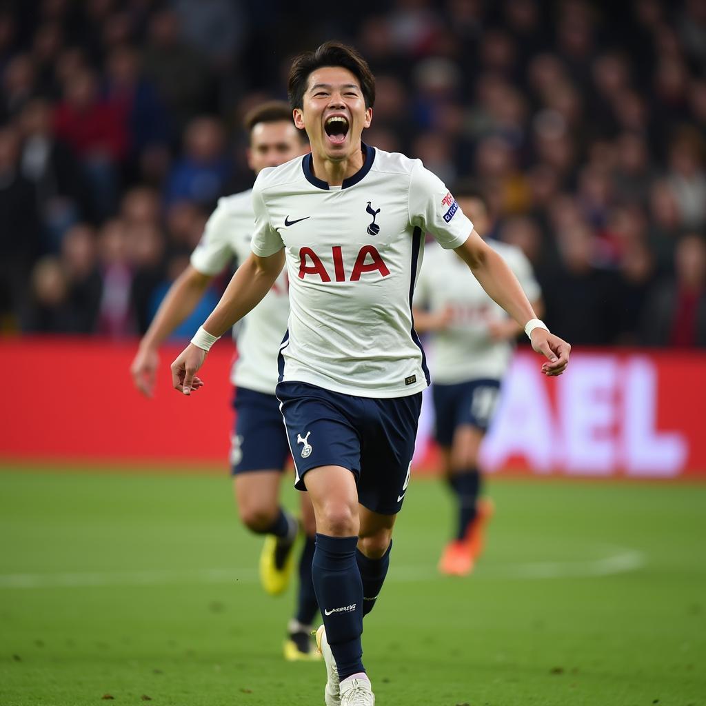 Heung Min Son celebrating a goal in FIFA 23