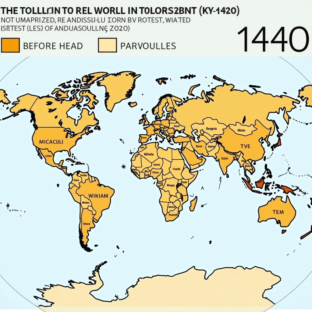 Historical Events of 1440 Marked on World Map