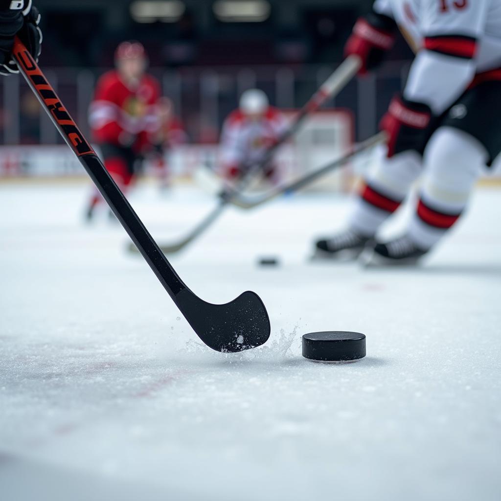 Hockey Stick Impacting Puck