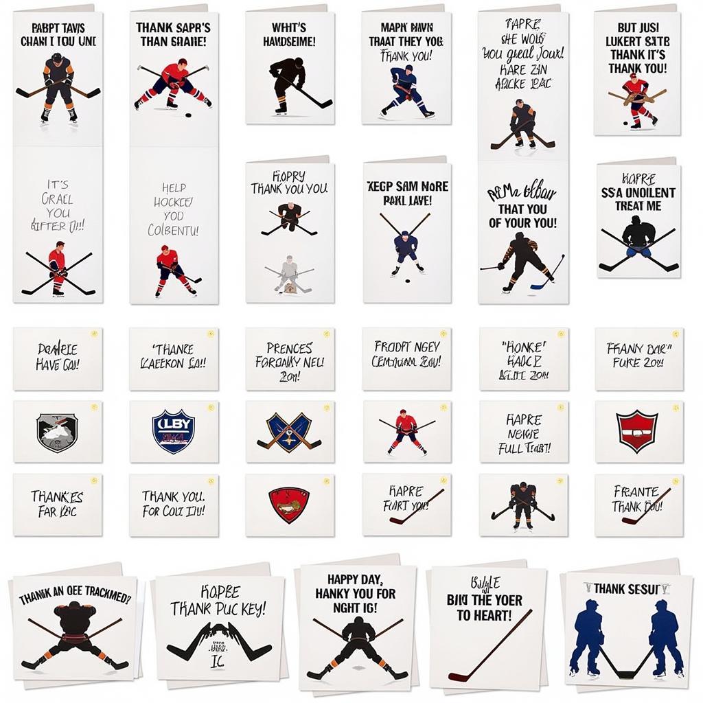 Various Ice Hockey Thank You Card Designs