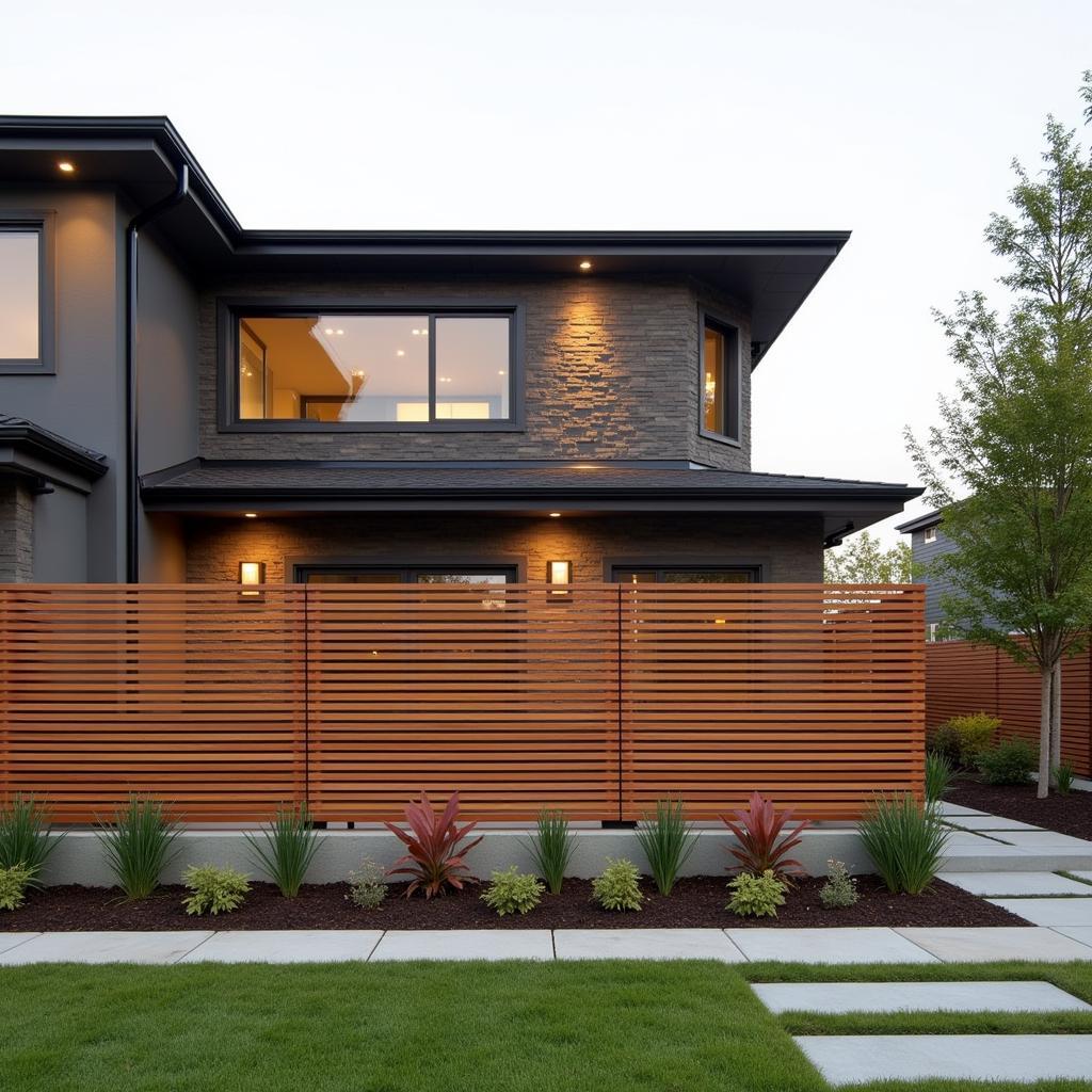 Horizontal Fence Slat Wall Design for Modern Homes