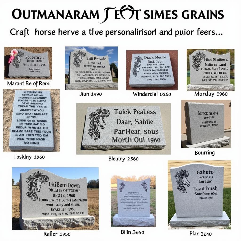 Examples of Touching Horse Gravestone Inscriptions