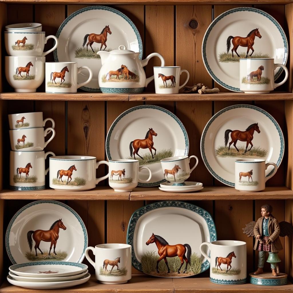 Horse-themed kitchen accessories add a touch of equestrian charm