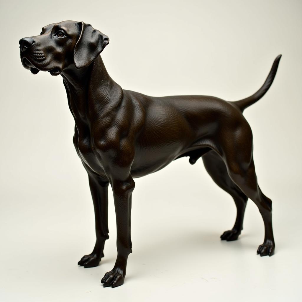 Bronze Hunting Dog Pointer Sculpture in Action