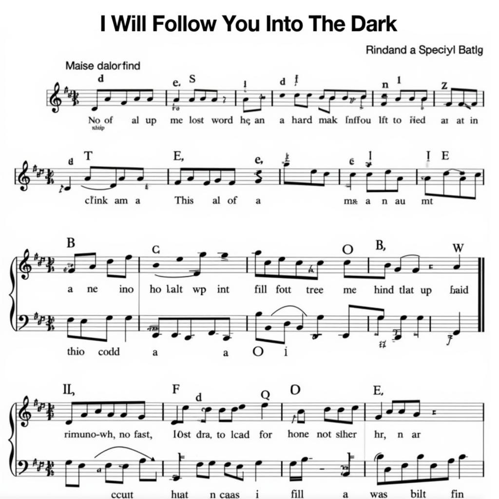 I Will Follow You Into The Dark Beginner Sheet Music