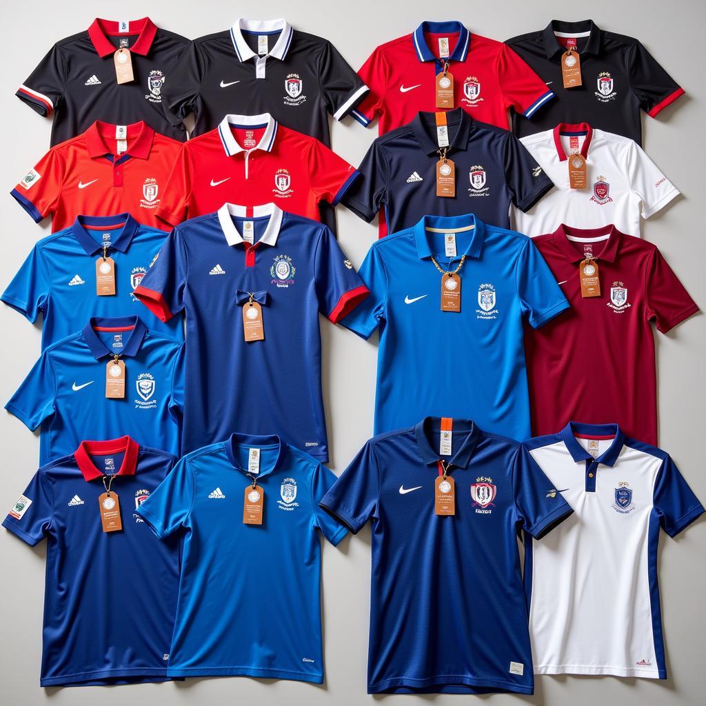 Different Iceland Football Shirts Displayed