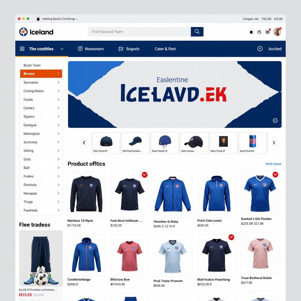 Iceland National Team Shop Online Interface