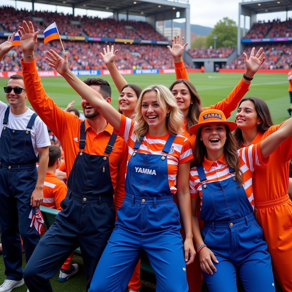 Yamal Fans Sporting Illinois Overalls at a Match