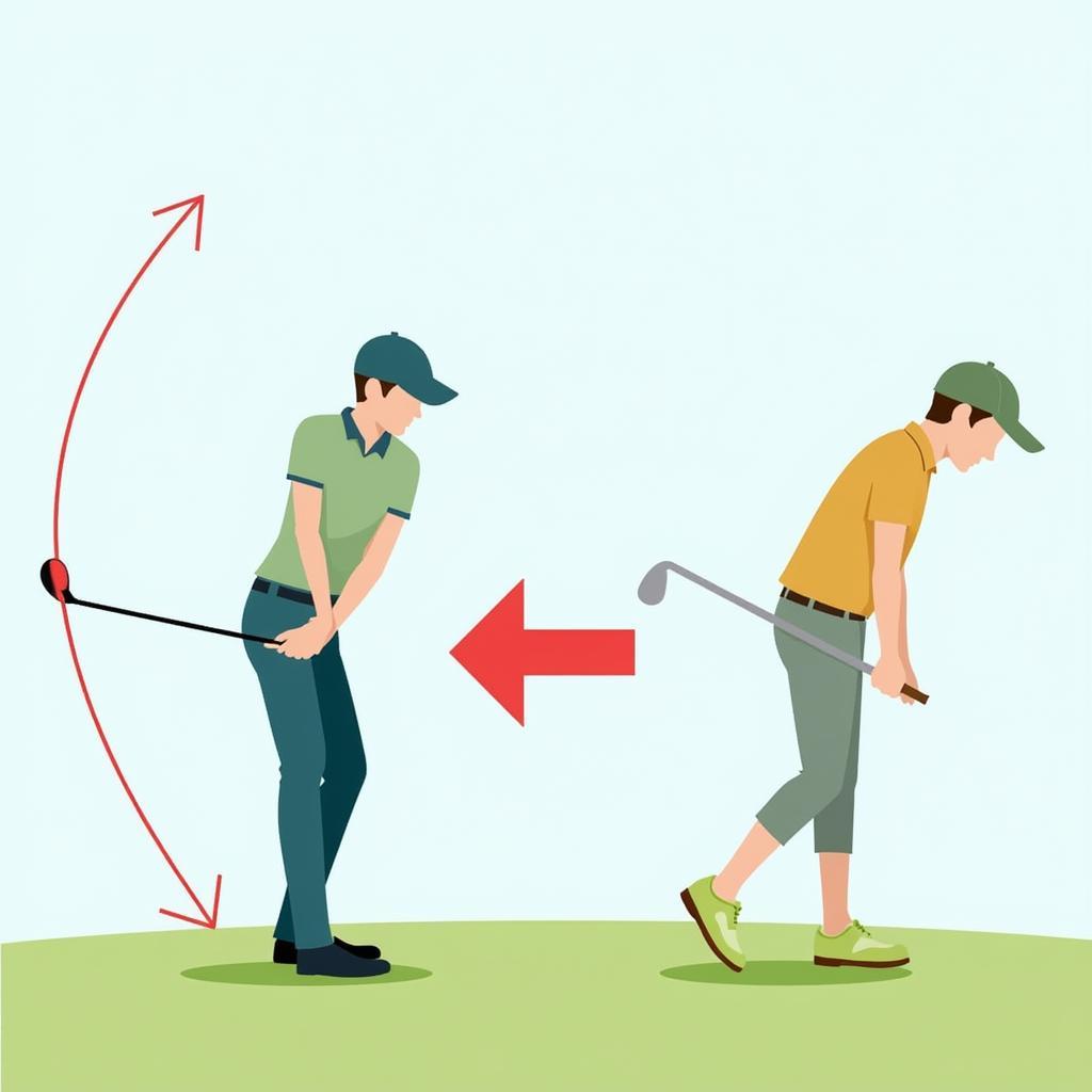 Golfer experiencing both a slice and a hook, demonstrating inconsistent ball flight.