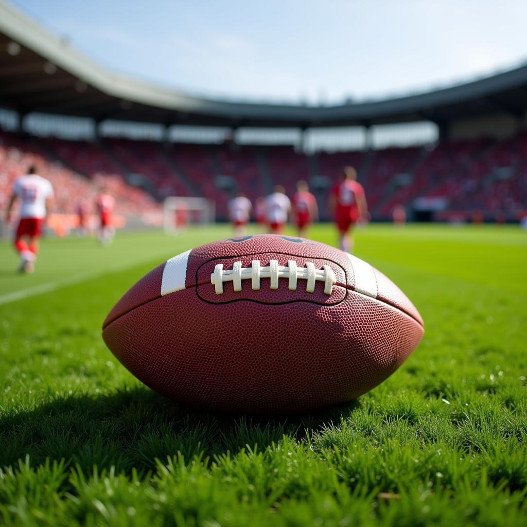 Inflated Football Ready for Game