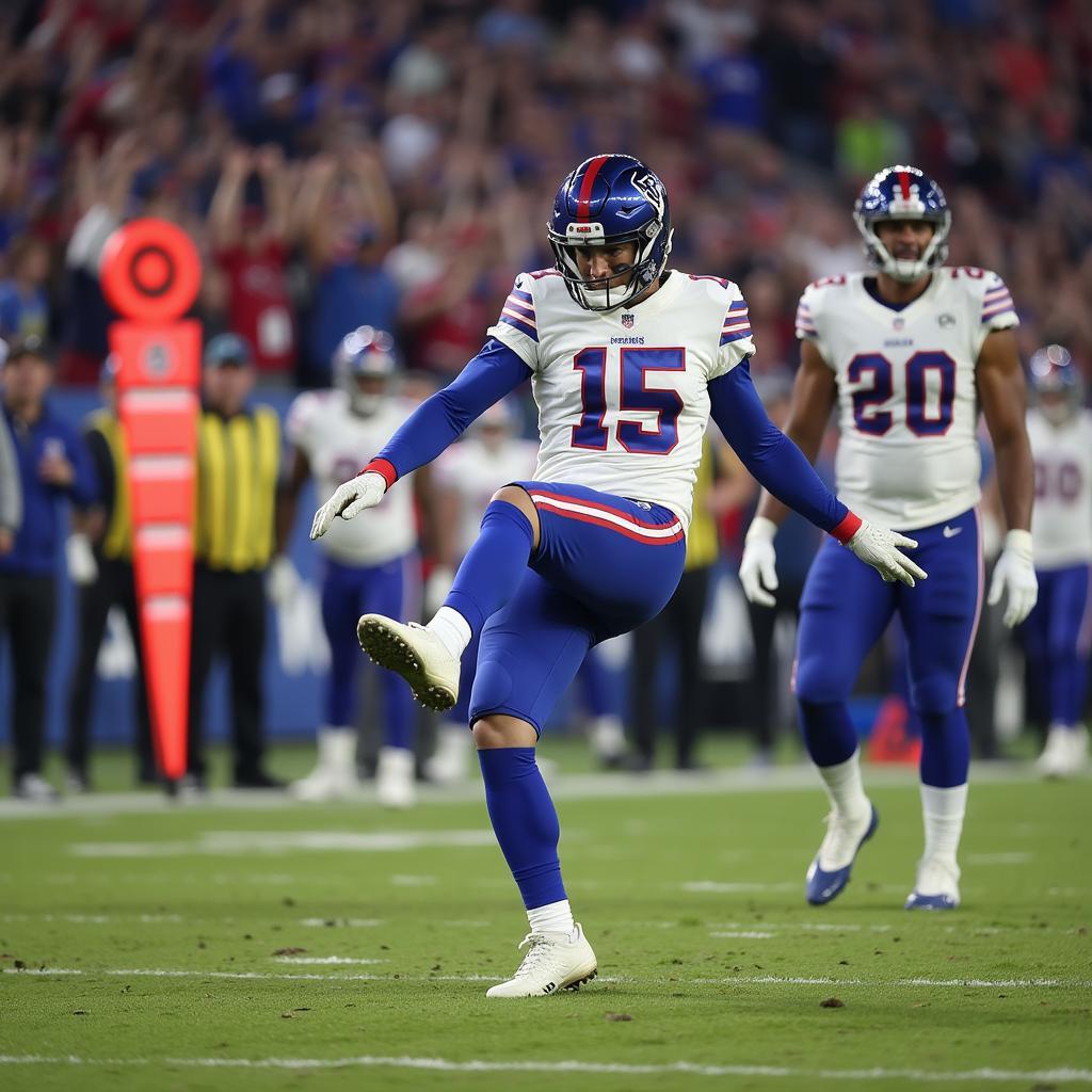 Jake Elliott kicking a game-winning field goal