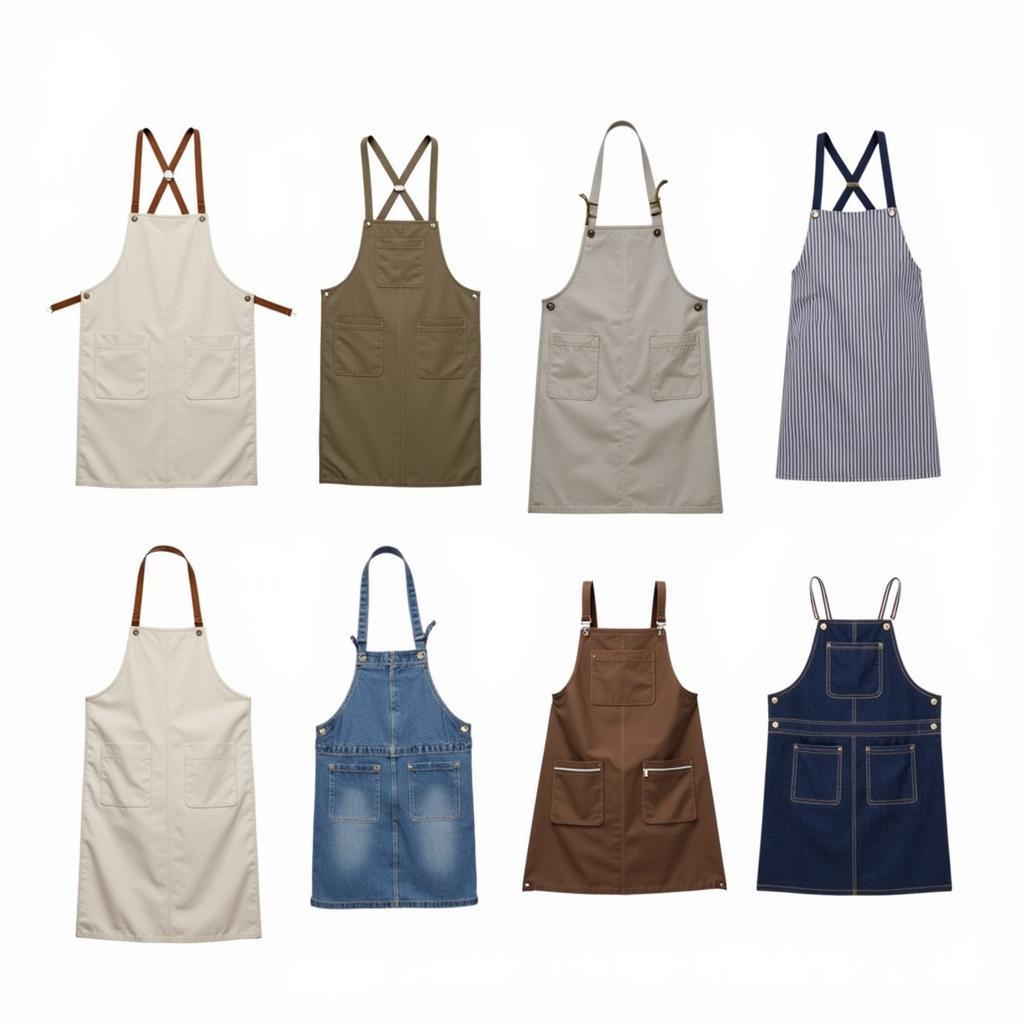 Different variations of Japanese style aprons