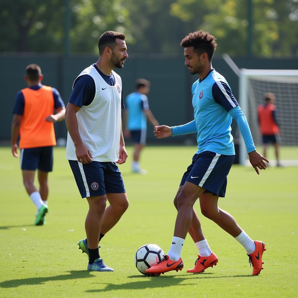 Jorge Morel training Lamine Yamal