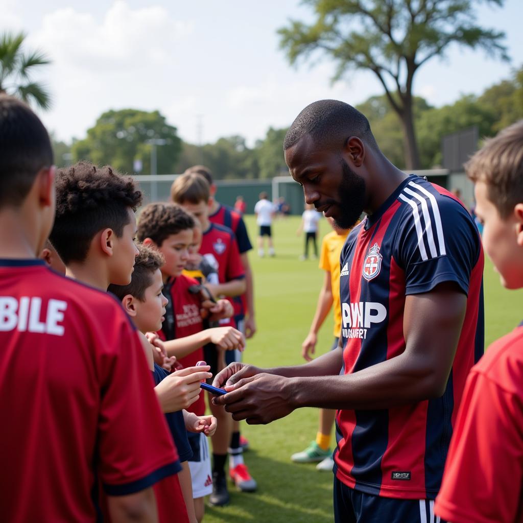 Josh Martin Interacting with Charleston Soccer Fans