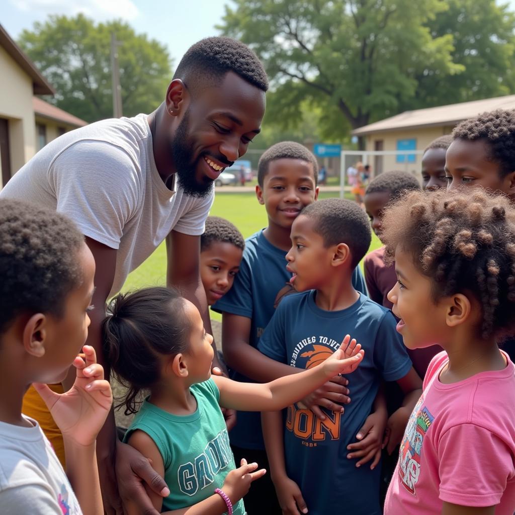 Julius Derrick participating in community outreach