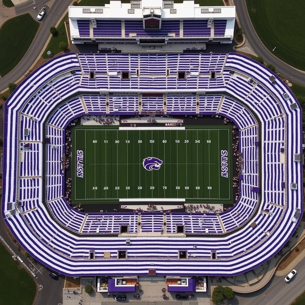 Aerial View of K State Stripe Out