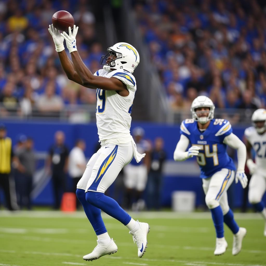 Keenan Allen making a spectacular catch in a game against the Kansas City Chiefs.