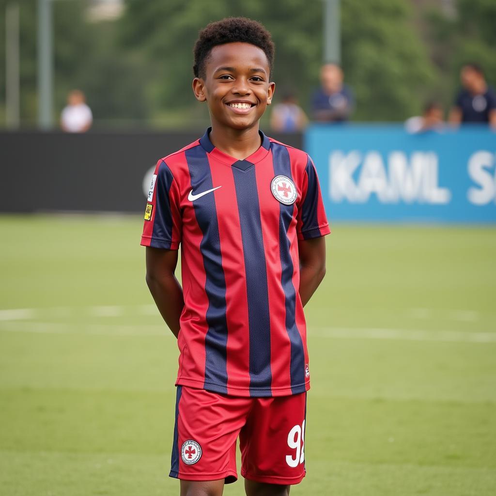 Lamine Yamal in his youth team uniform