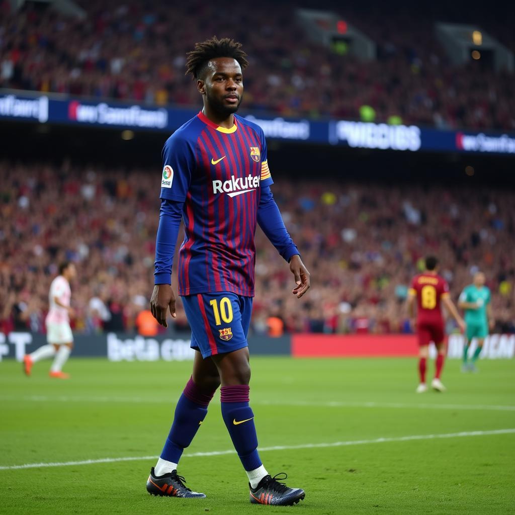 Lamine Yamal making his Barcelona Debut